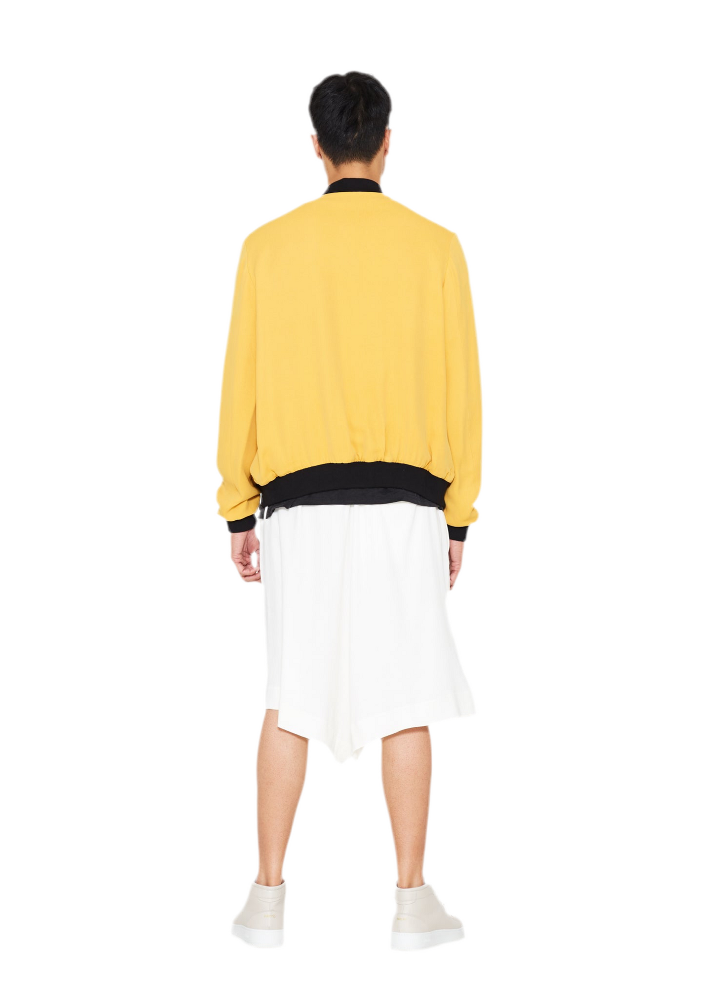 "The Limited Edition Crepe Bomber" in Sunset Yellow