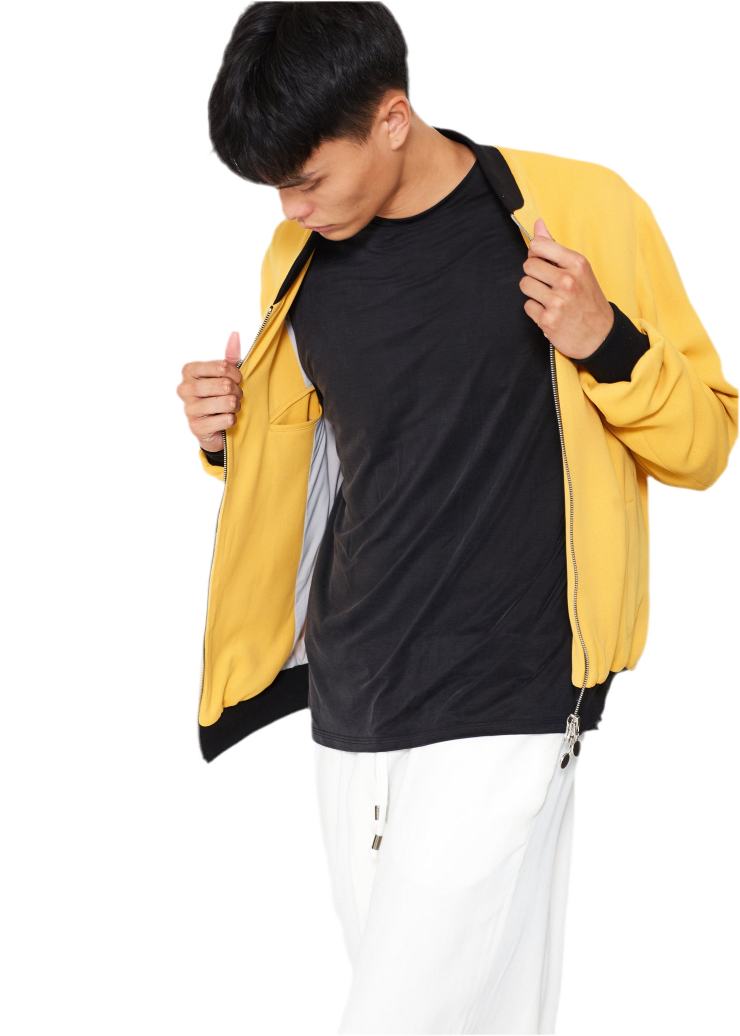 "The Limited Edition Crepe Bomber" in Sunset Yellow