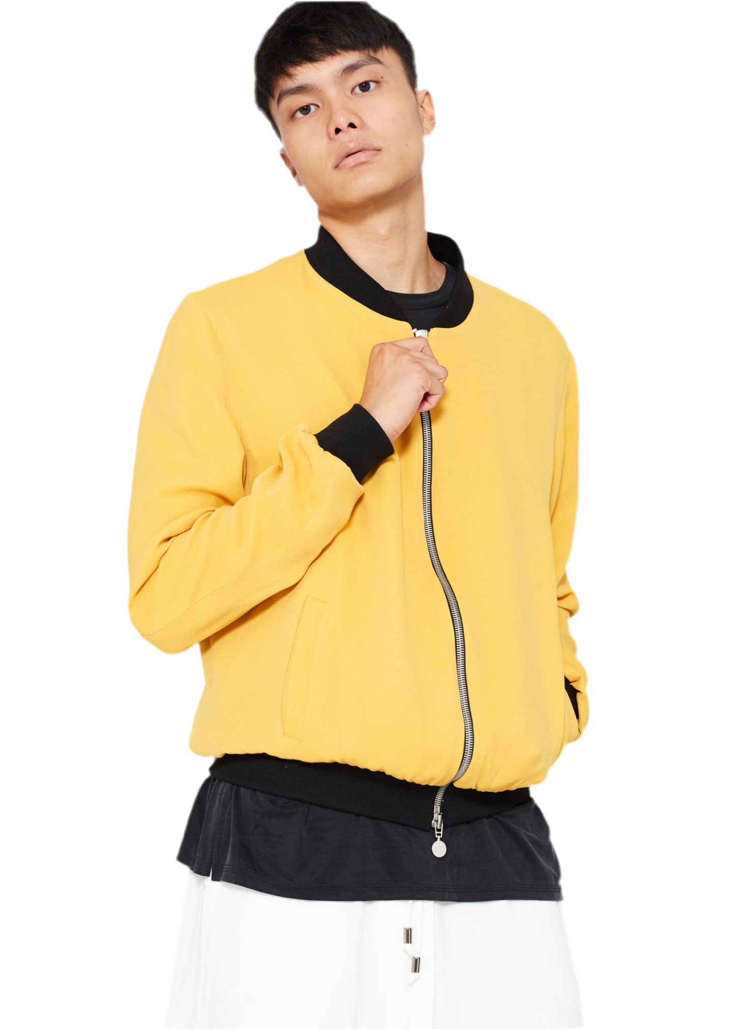 "The Limited Edition Crepe Bomber" in Sunset Yellow