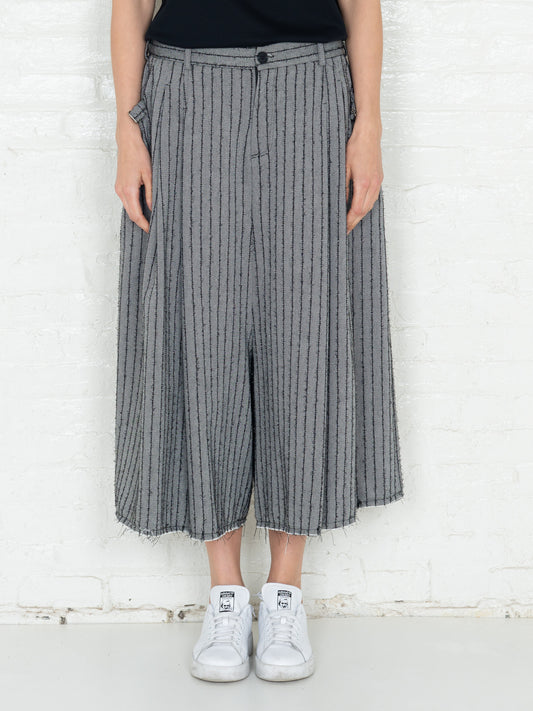 "The Skirt Pant" in Grey & Black Stripes