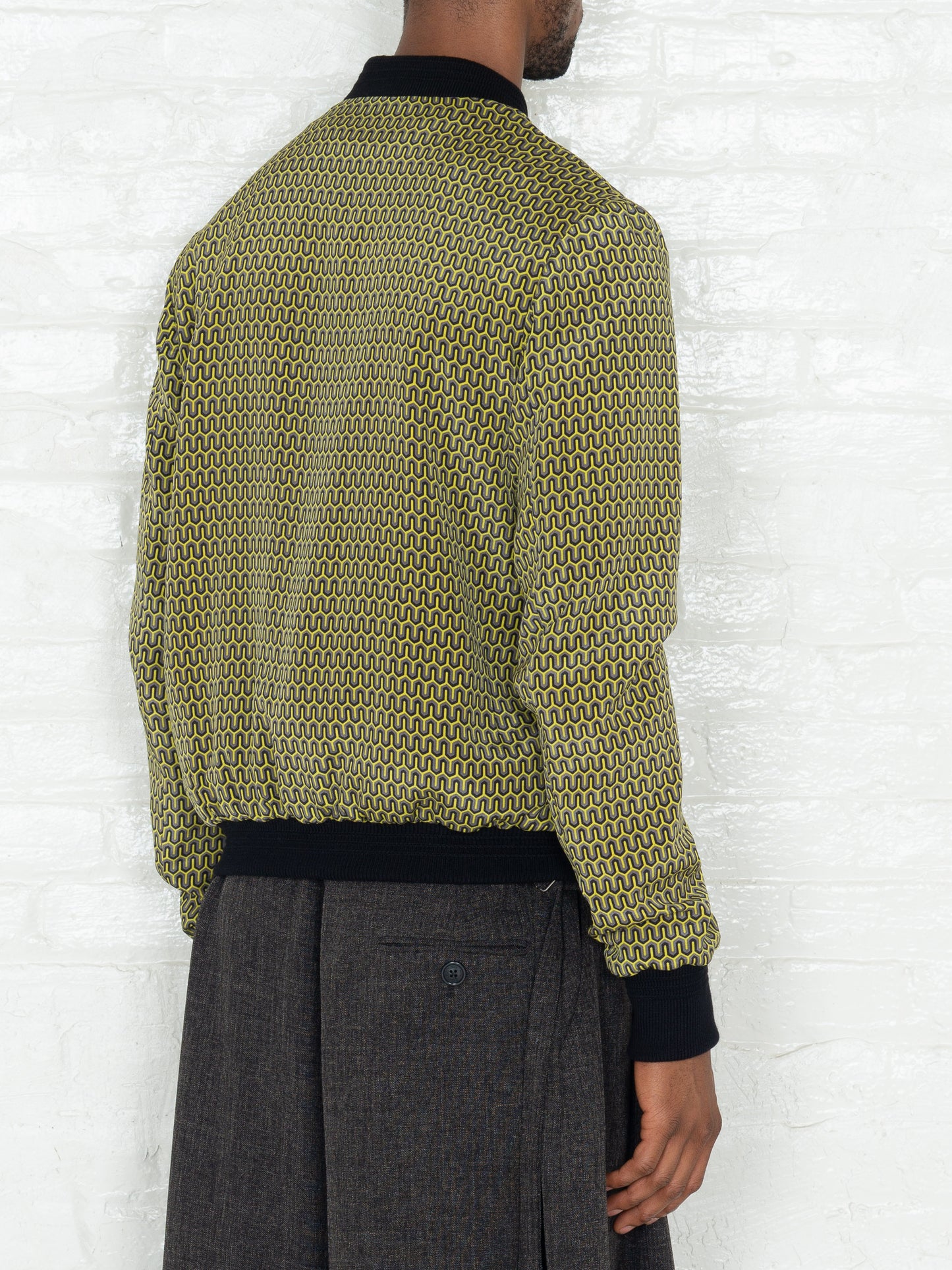 "The Classic Bomber" in a Green Patterned Print