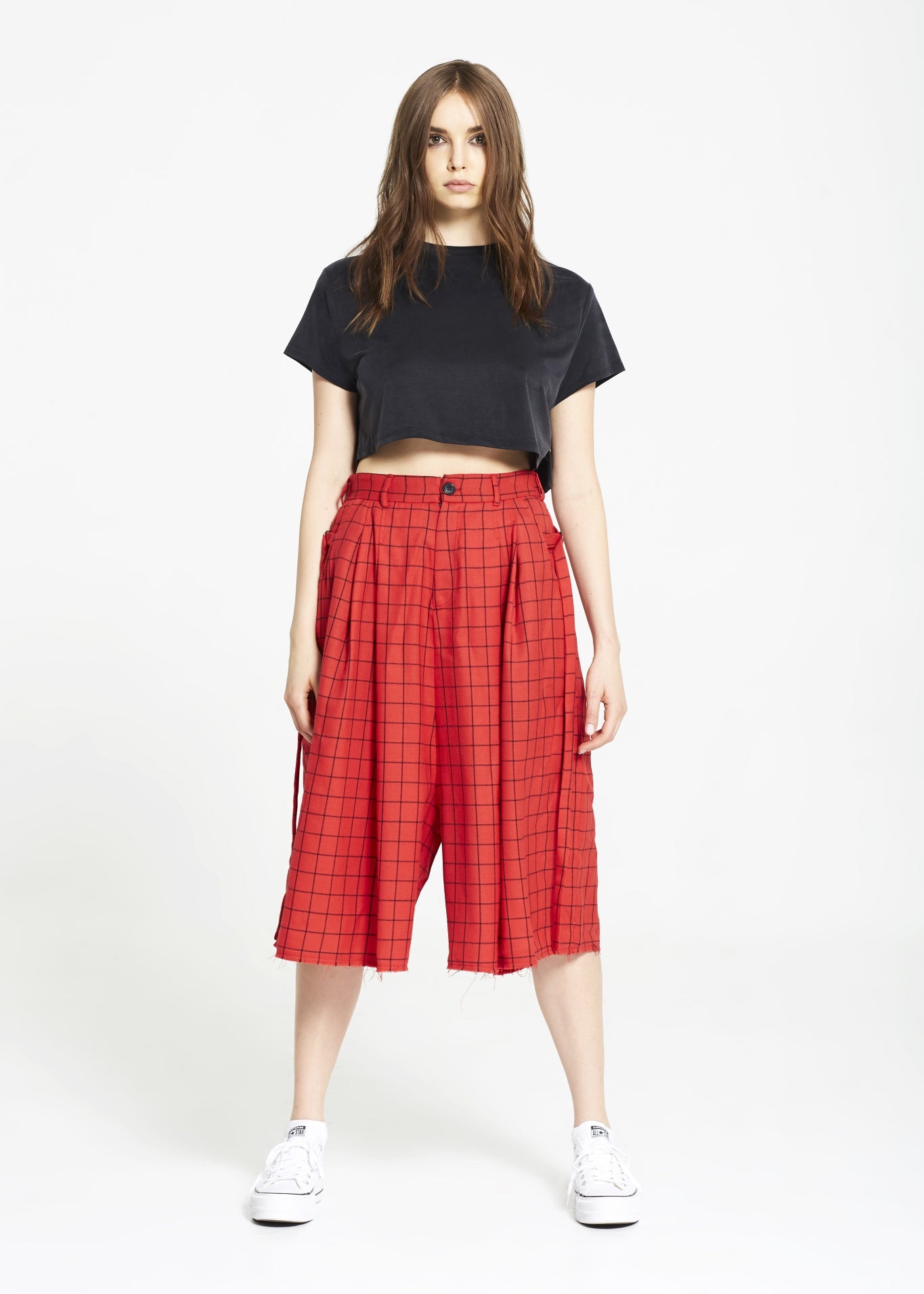 Black Cupro Crop Top