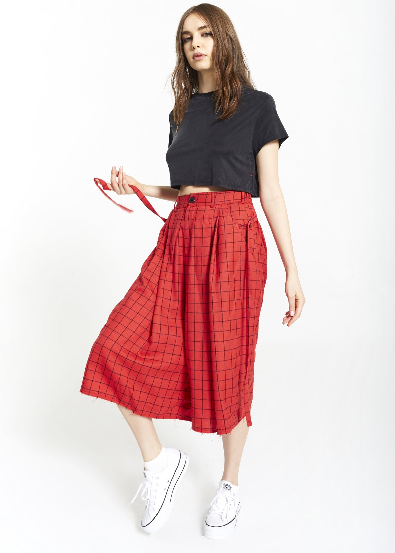 Black Cupro Crop Top