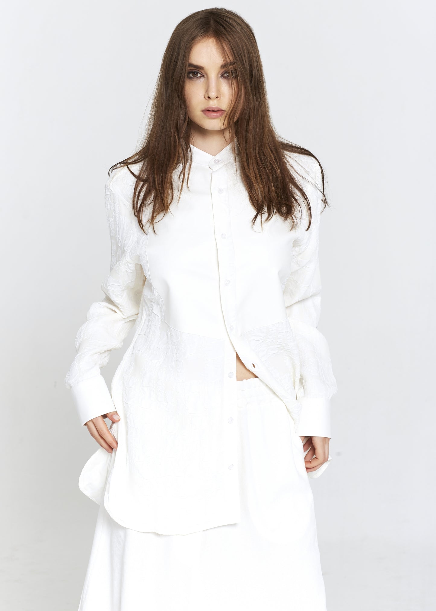 Off-White Cotton Crepe Tunic
