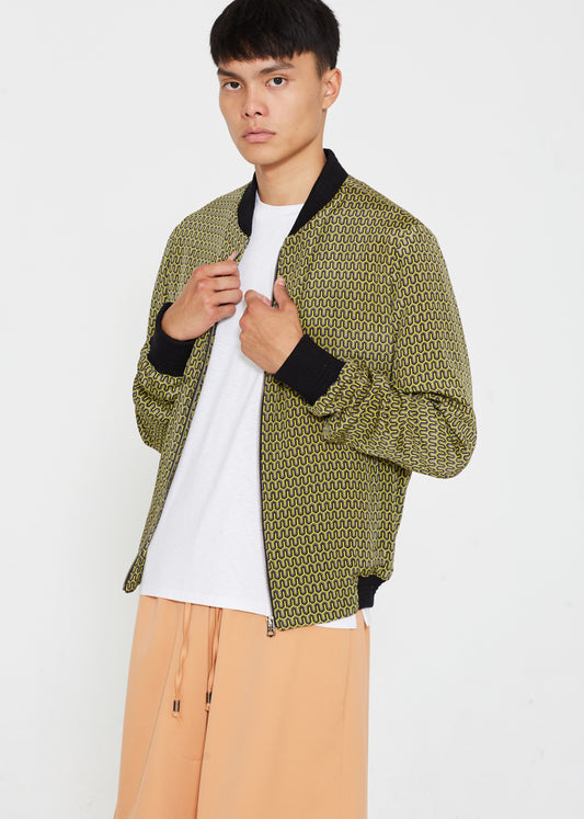 "The Classic Bomber" in Yellow & Black Print