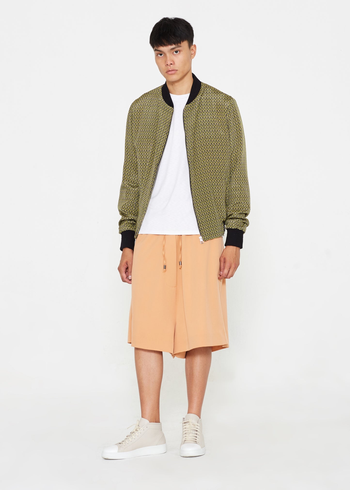 "The Classic Bomber" in Yellow & Black Print