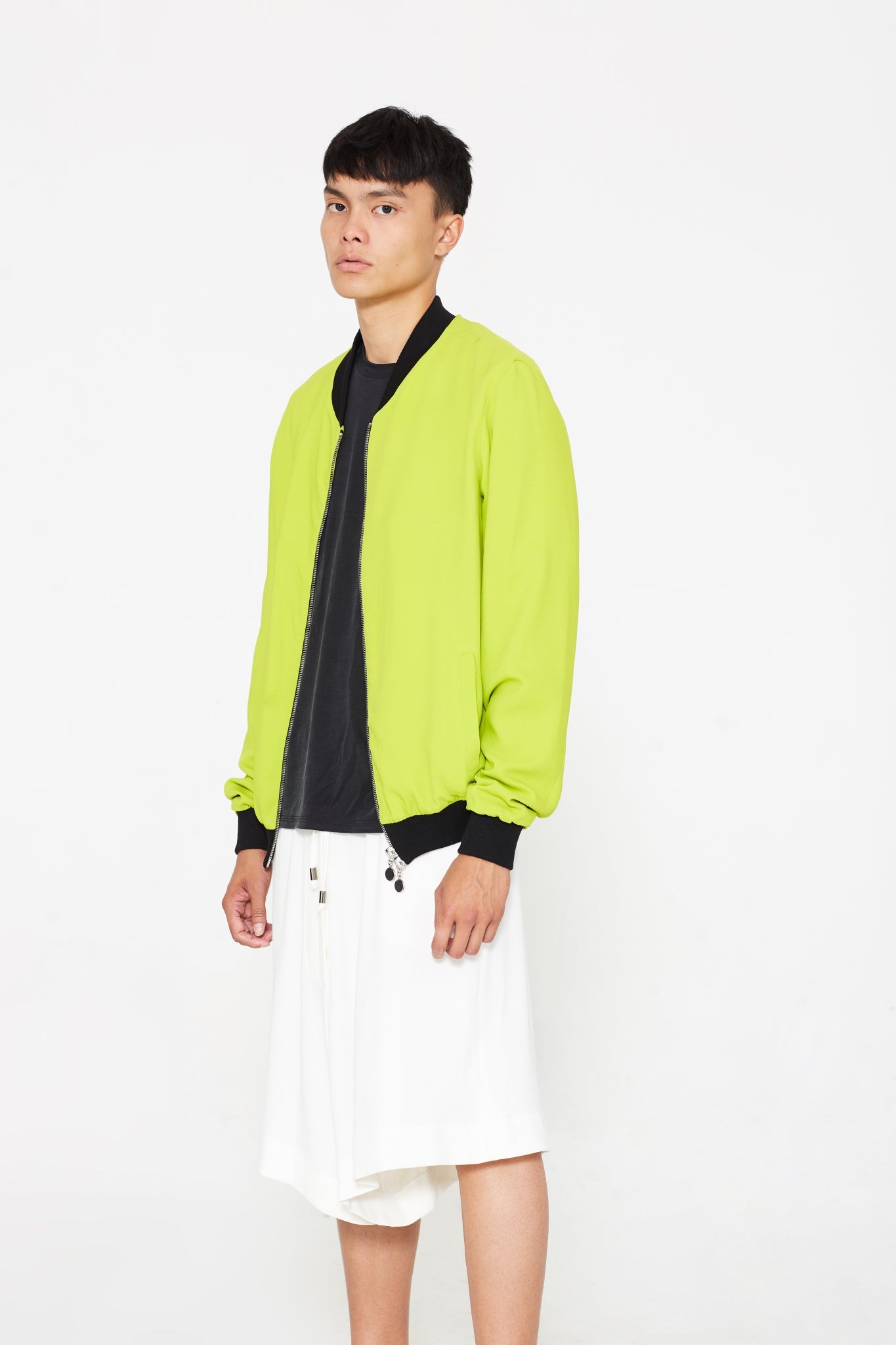 Silk/Crepe Bomber Jacket