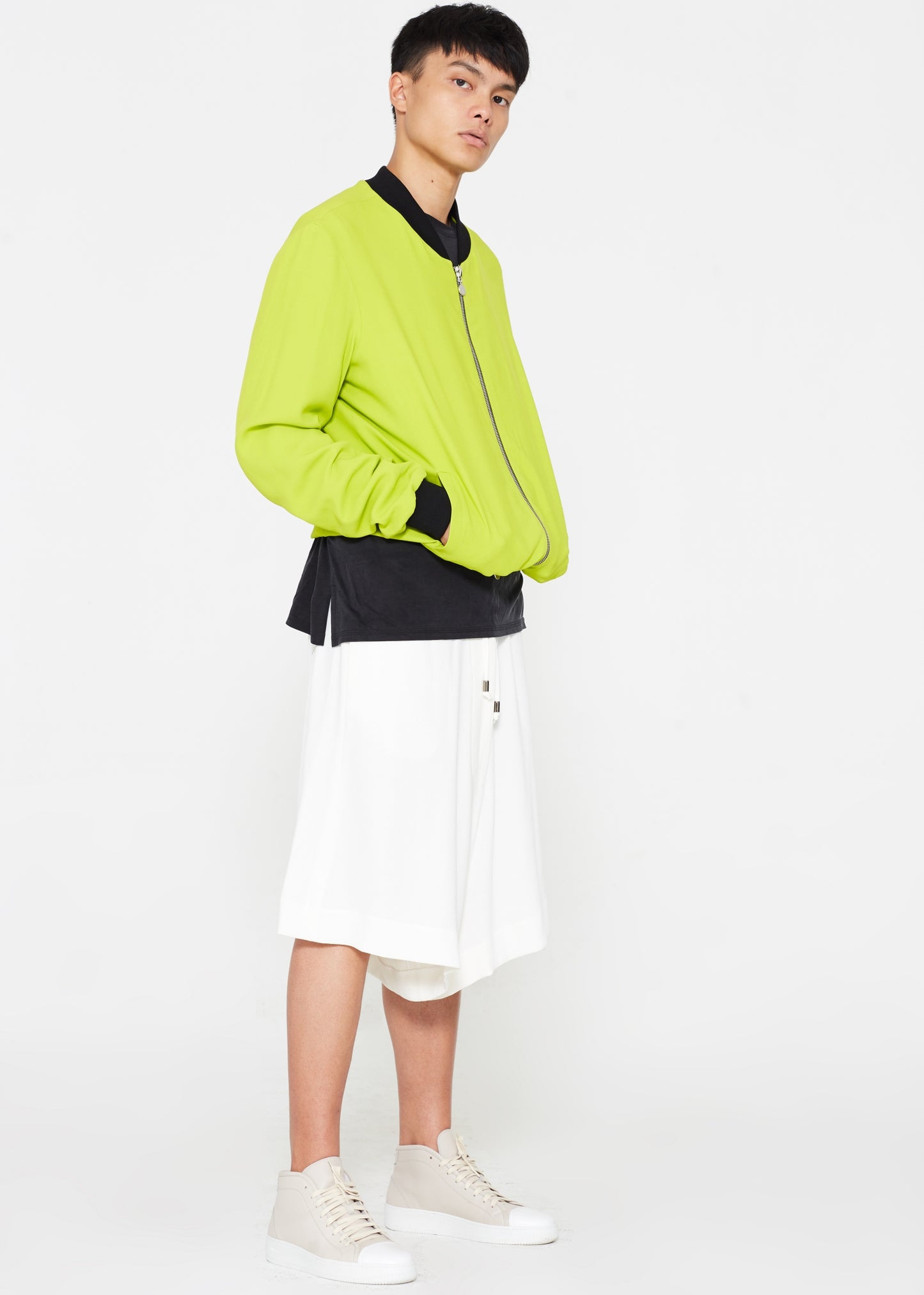 Silk/Crepe Bomber Jacket