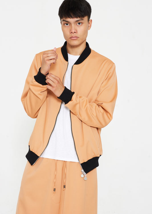 "The Limited Edition Super 150 Wool Bomber" in Peach