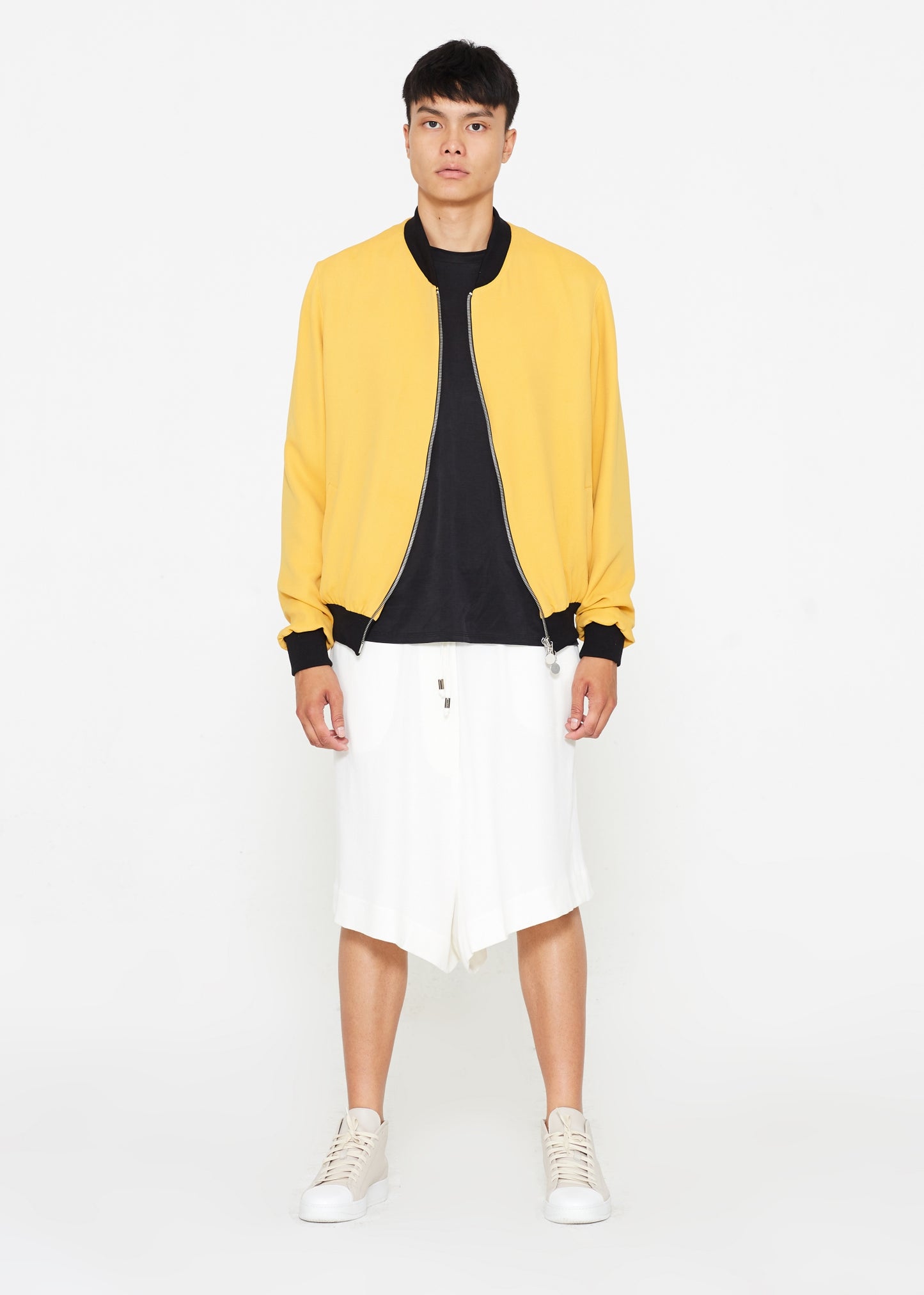 "The Limited Edition Crepe Bomber" in Sunset Yellow