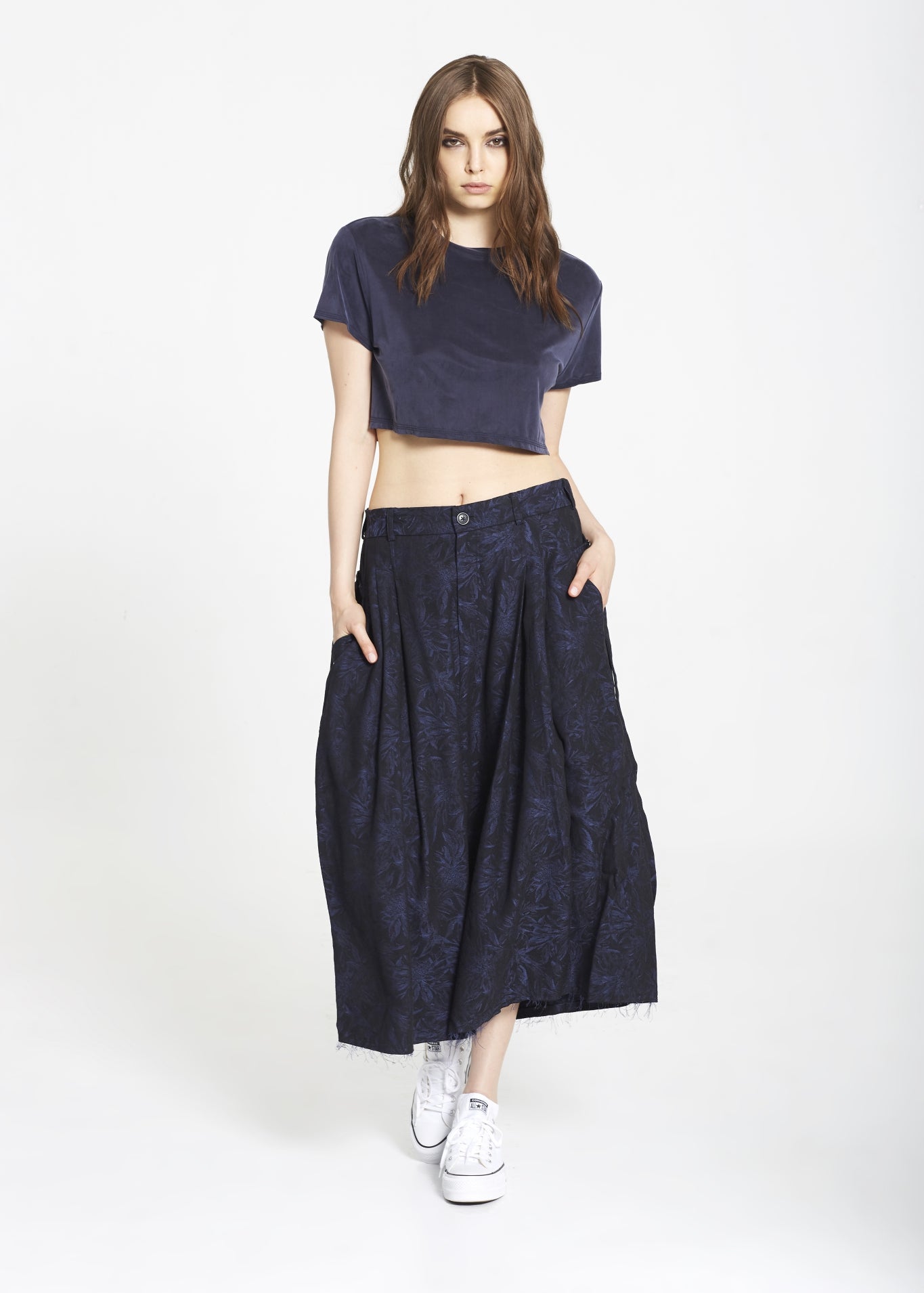 "The Skirt Pant" in Blue Floral