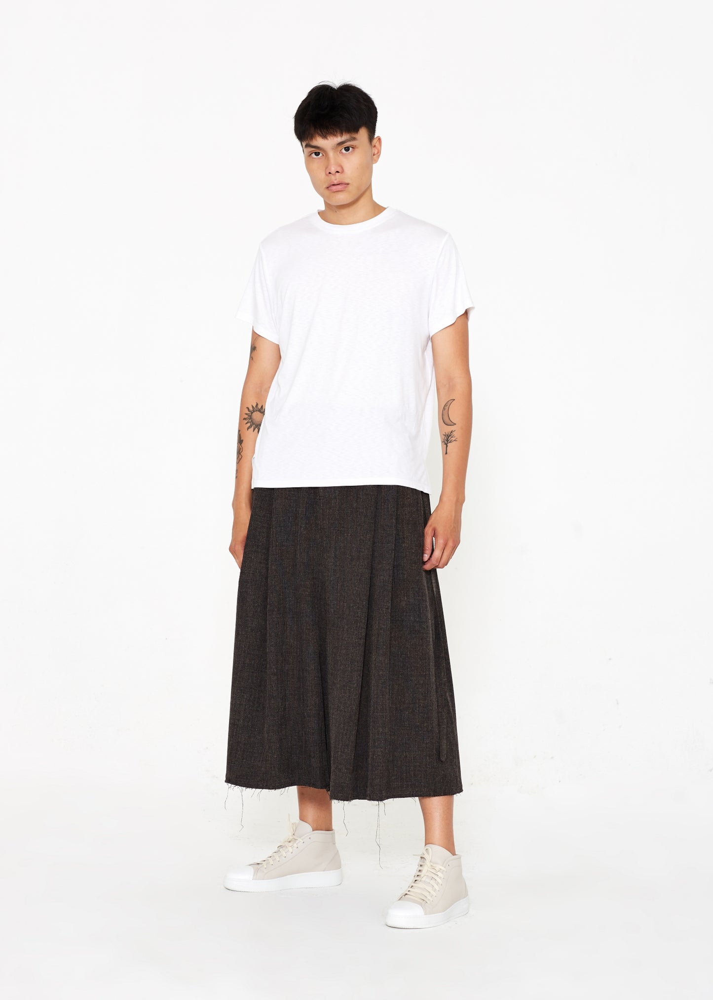 "The Skirt Pant" in Brown Linen