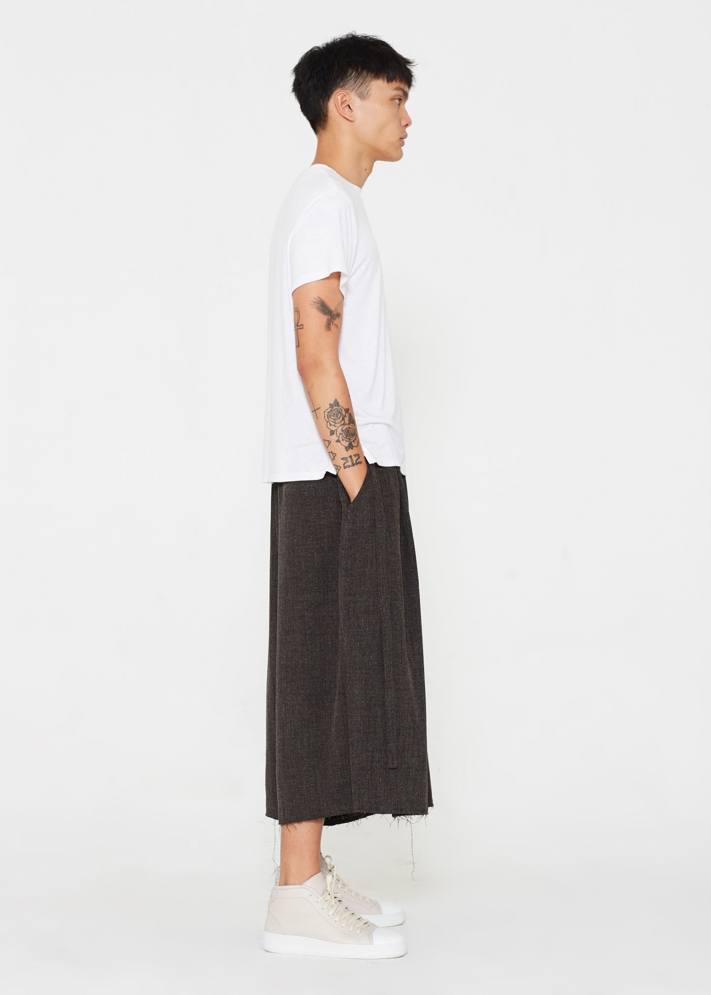 "The Skirt Pant" in Brown Linen