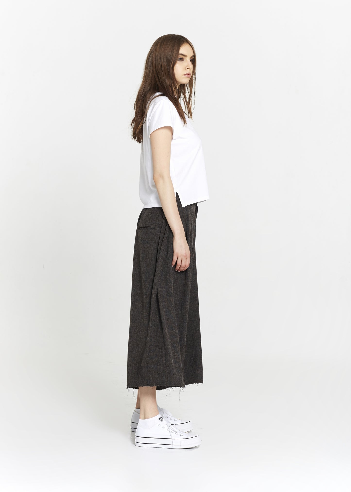 "The Skirt Pant" in Brown Linen