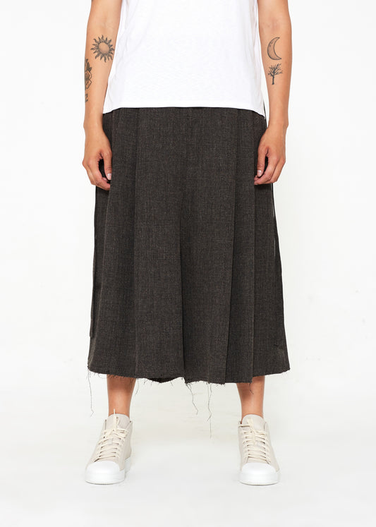 "The Skirt Pant" in Brown Linen