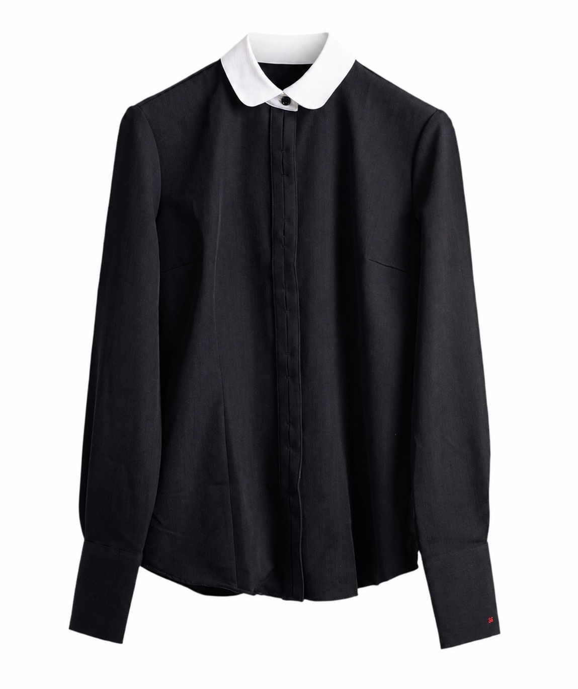Mallard Black Shirt with White Club Collar