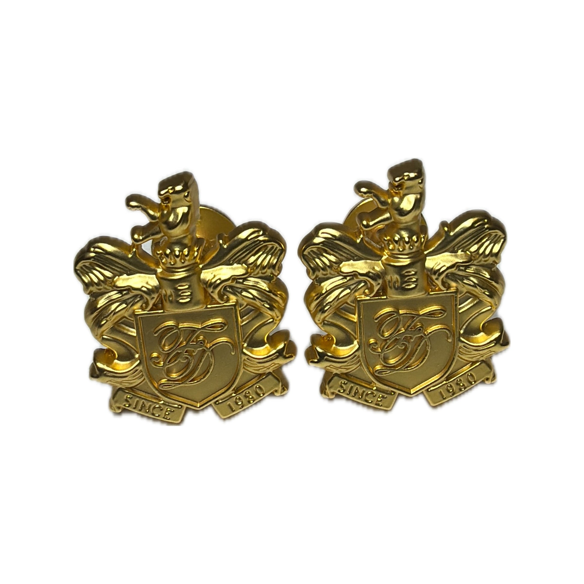 Crest Cufflinks — Gold Plated — frente