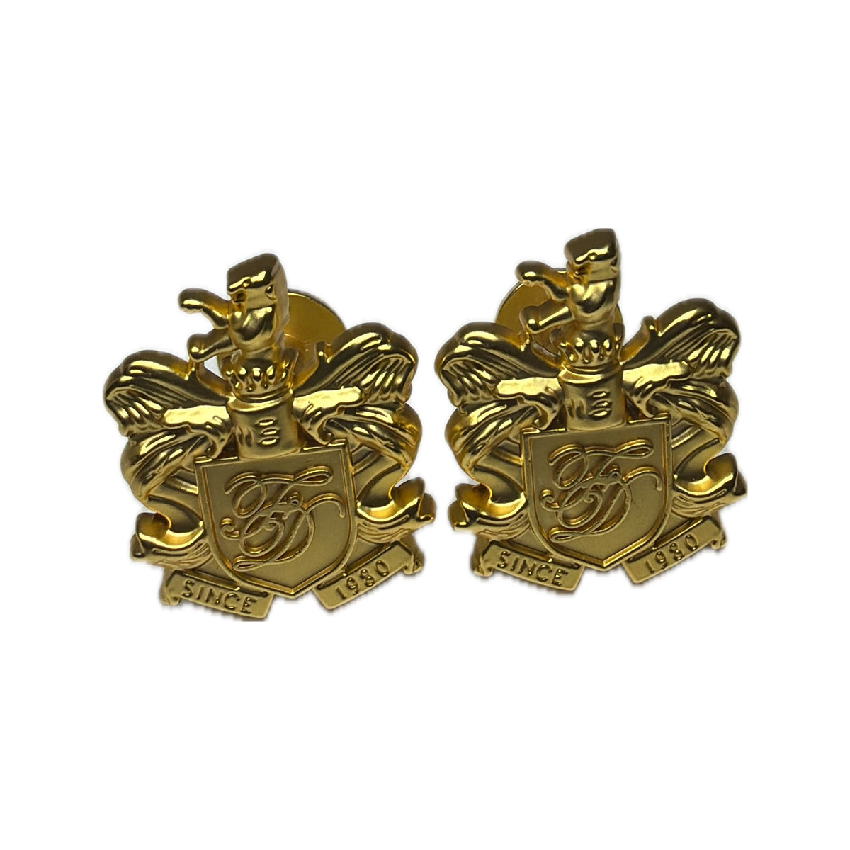 Crest Cufflinks — Gold Plated — frente