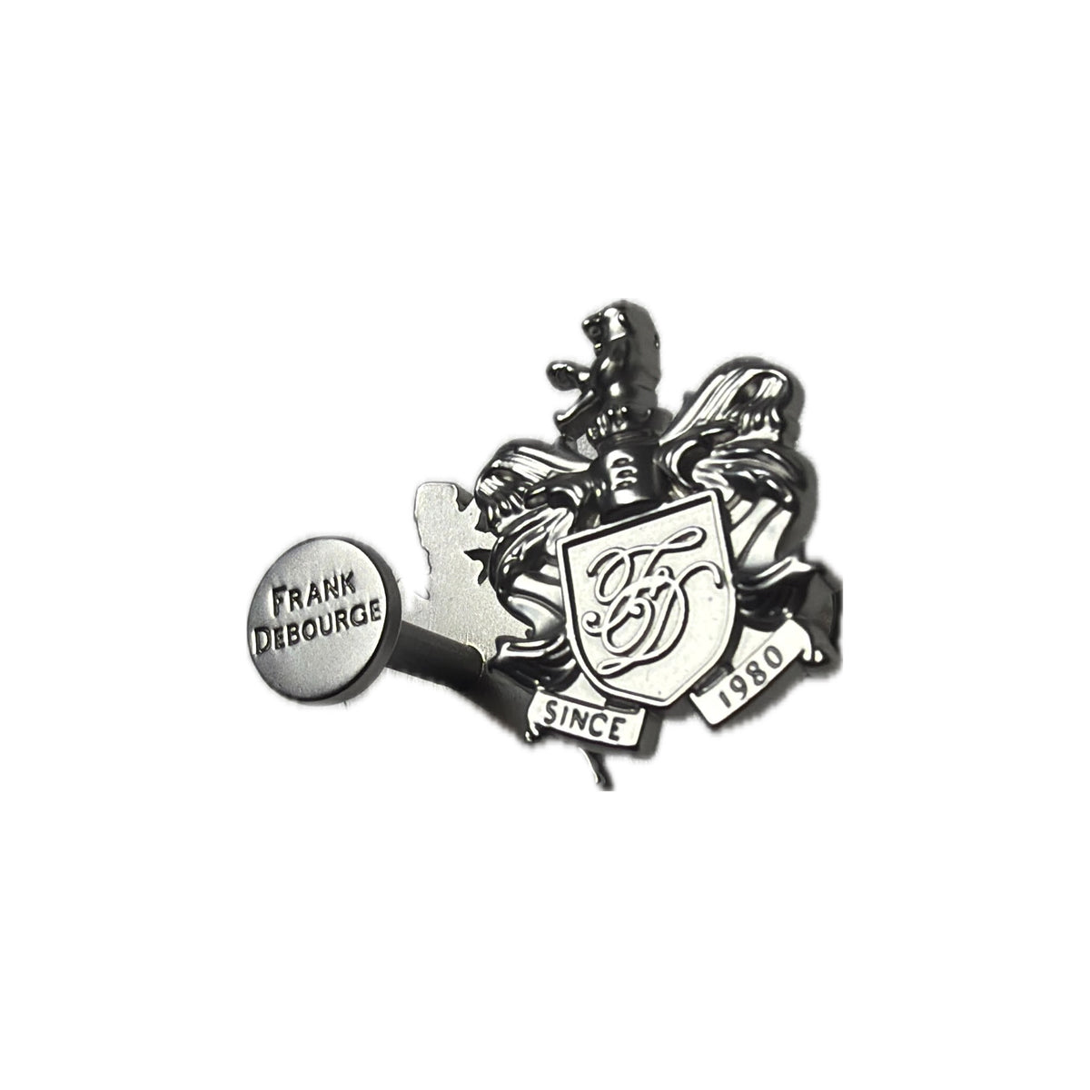 Crest Cufflinks — Gunmetal Silver — tres-quartos