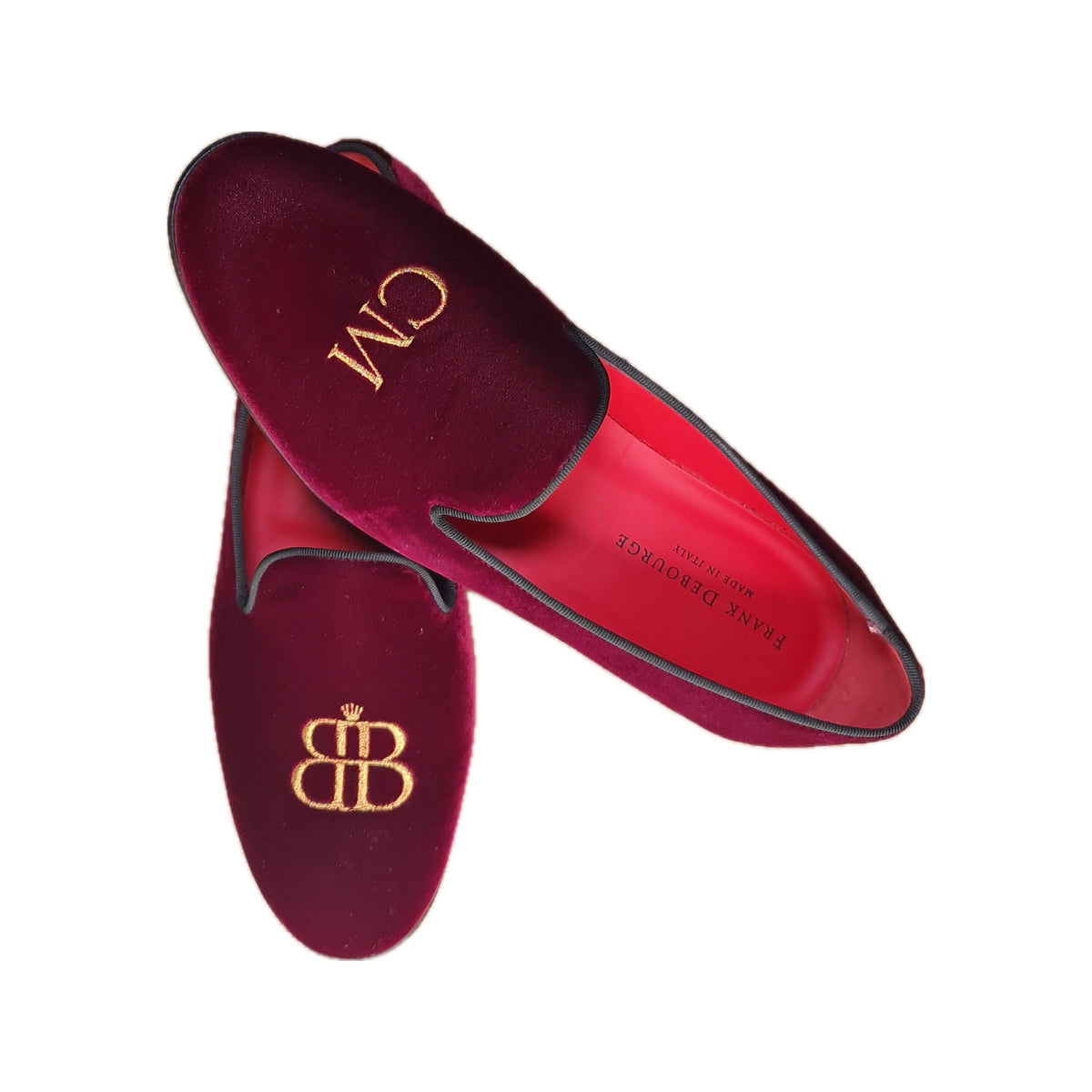 Burgundy Velvet Slip-On Loafers — topo