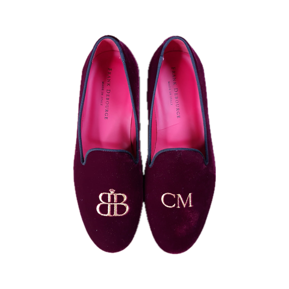 Burgundy Velvet Slip-On Loafers — topo