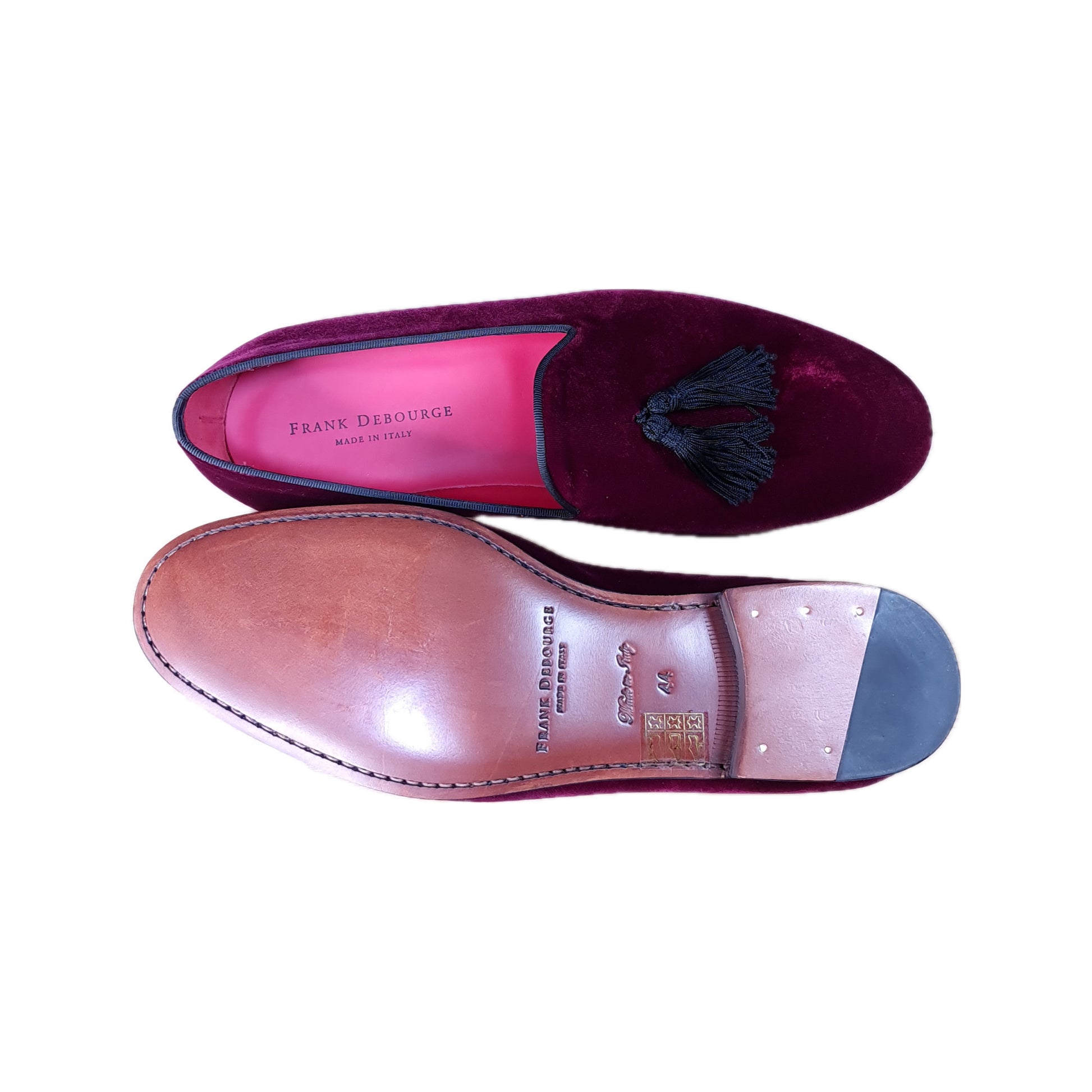Burgundy Velvet Tassel Loafers — interior