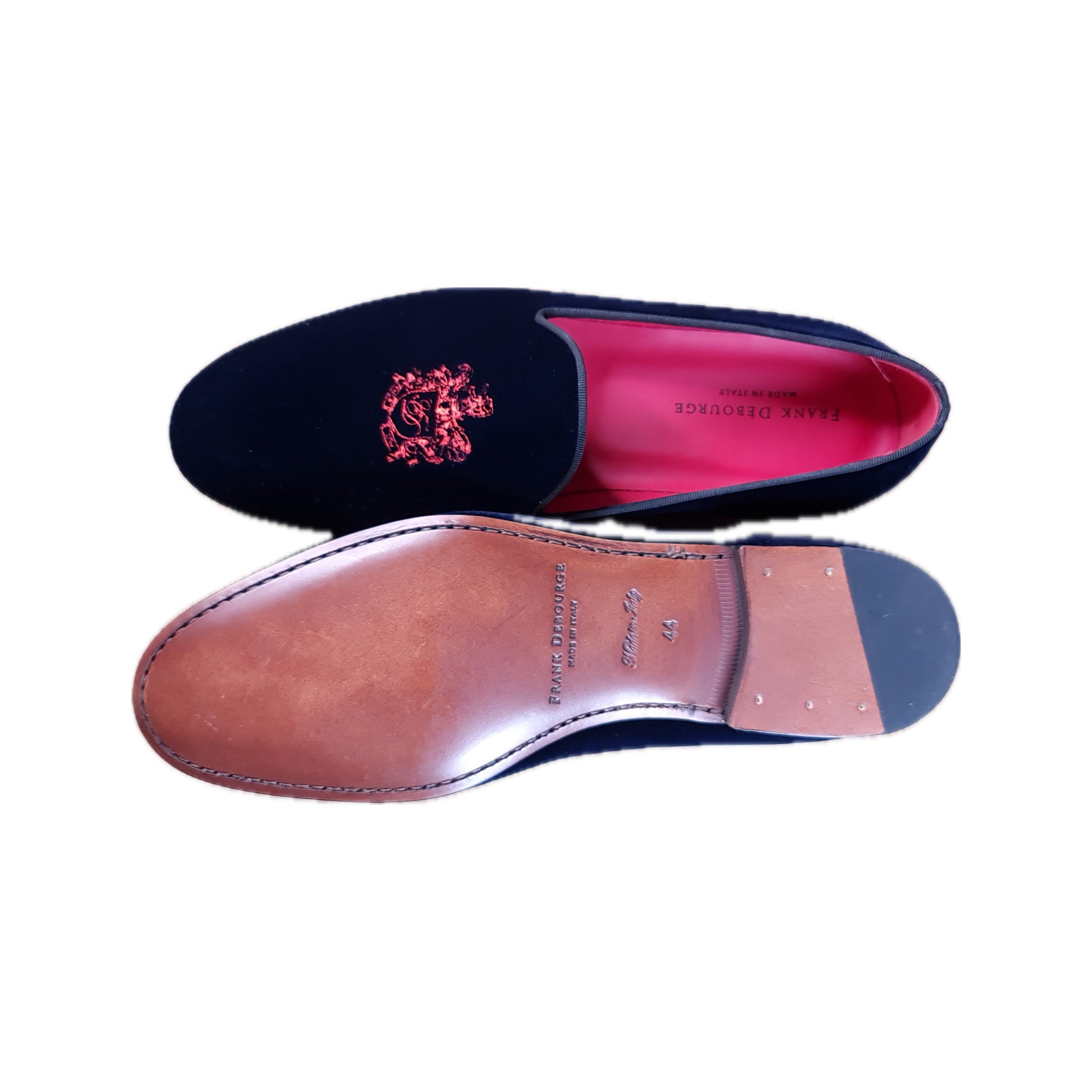 Navy Velvet Slip-On Loafers — interior