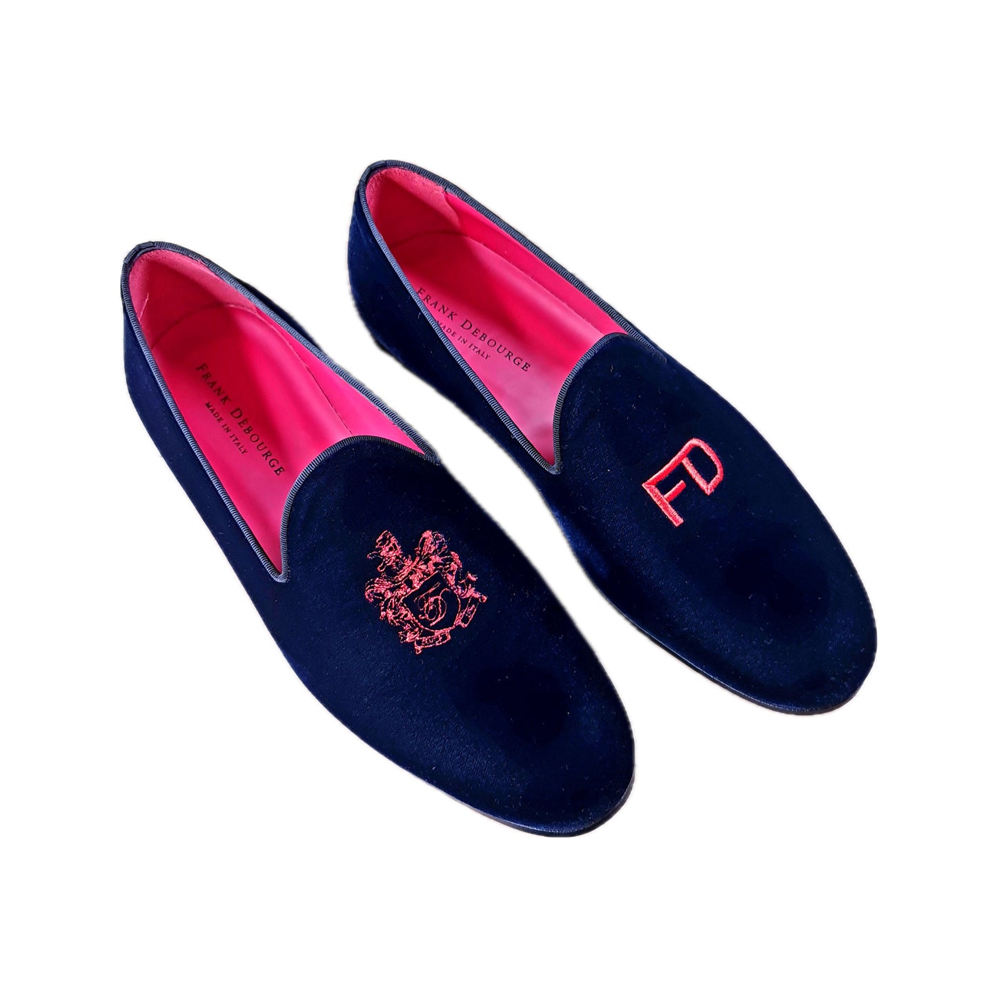 Navy Velvet Slip-On Loafers — tres-quartos
