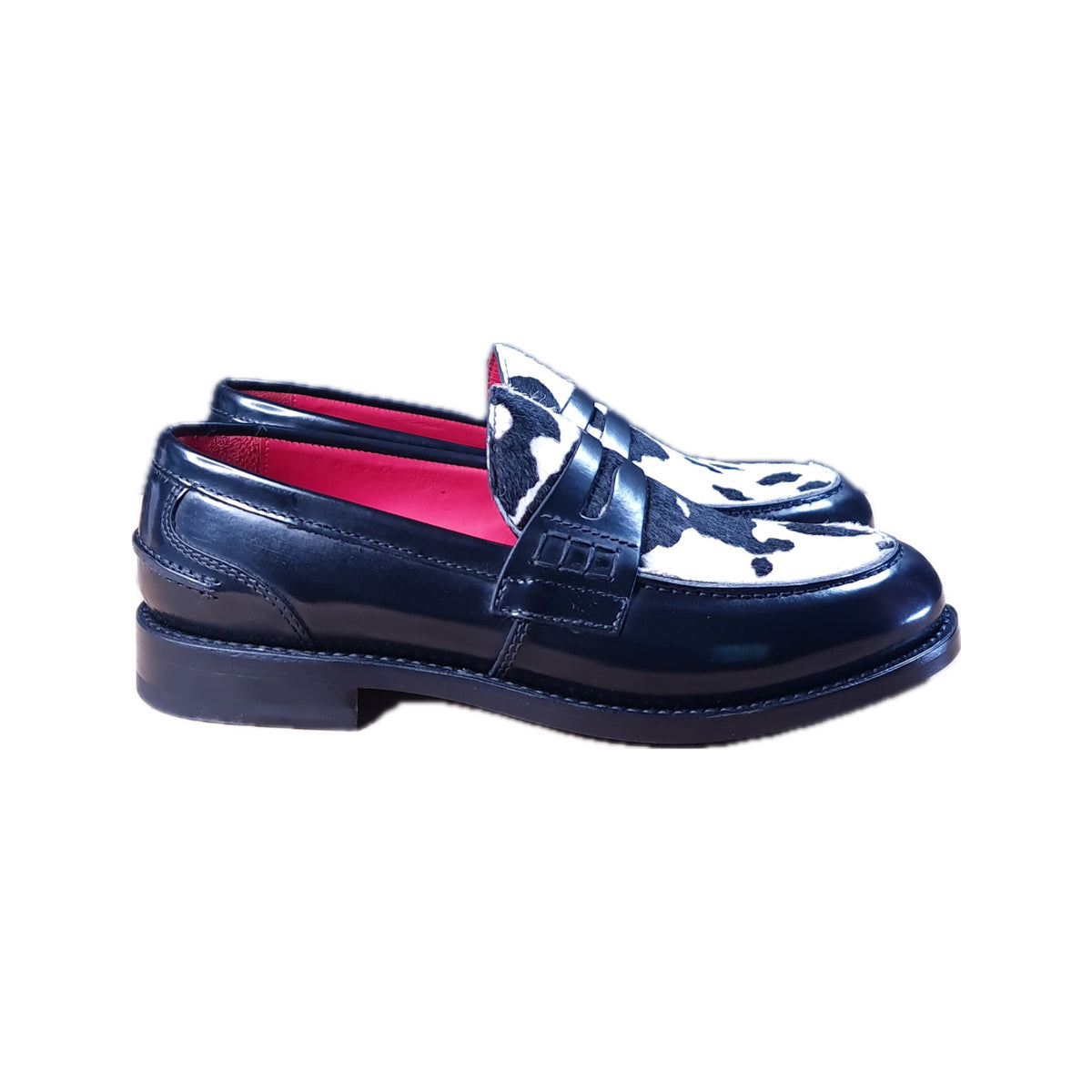OCH Black Pony Loafers — frente