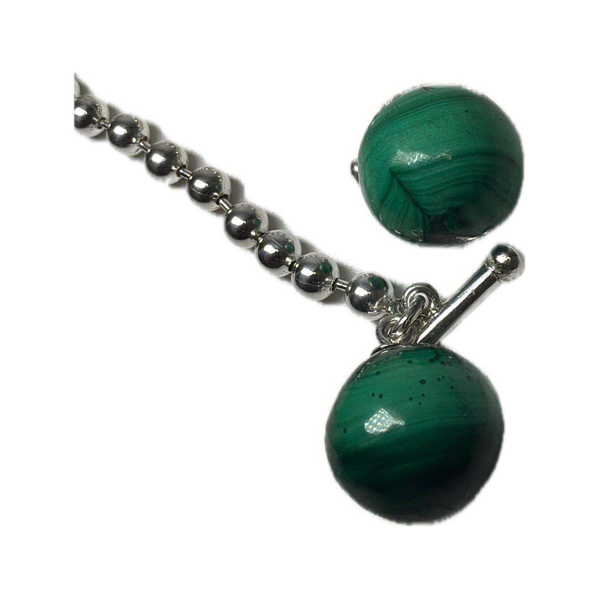 Heritage Button Chain — Malachite — detalhe