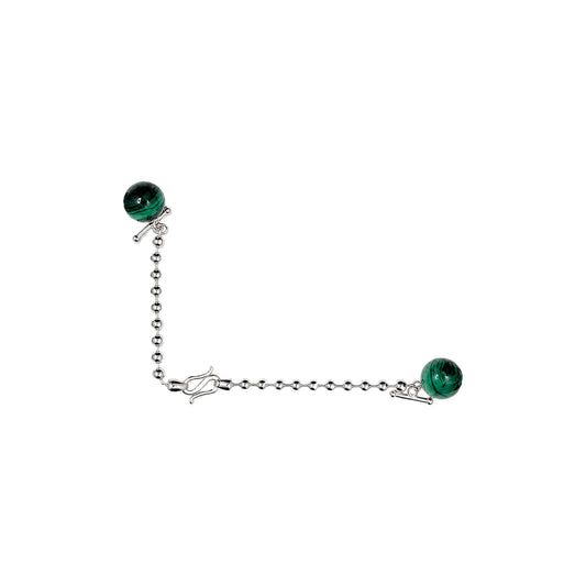Heritage Button Chain — Malachite — tres-quartos