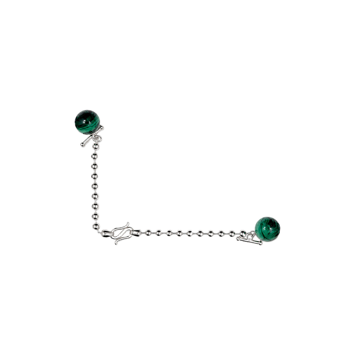 Heritage Button Chain — Malachite — tres-quartos