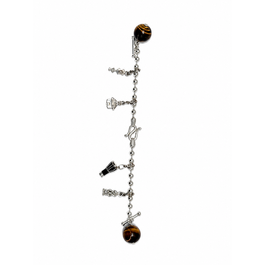Heritage Button Chain — Tiger's Eye — frente
