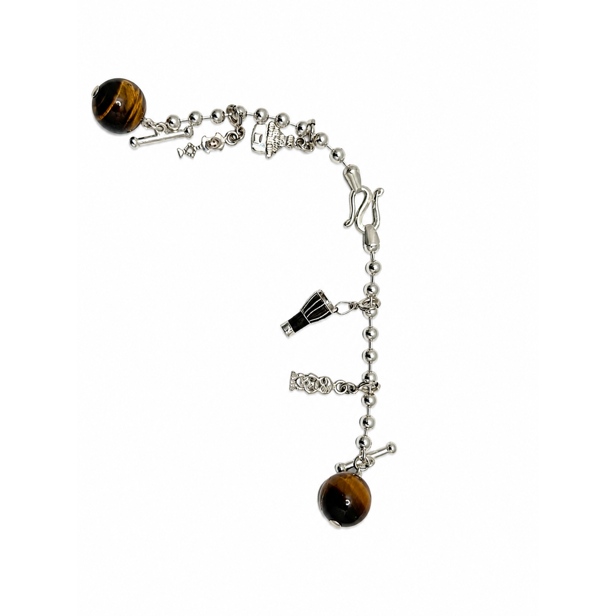 Heritage Button Chain — Tiger's Eye — tres-quartos