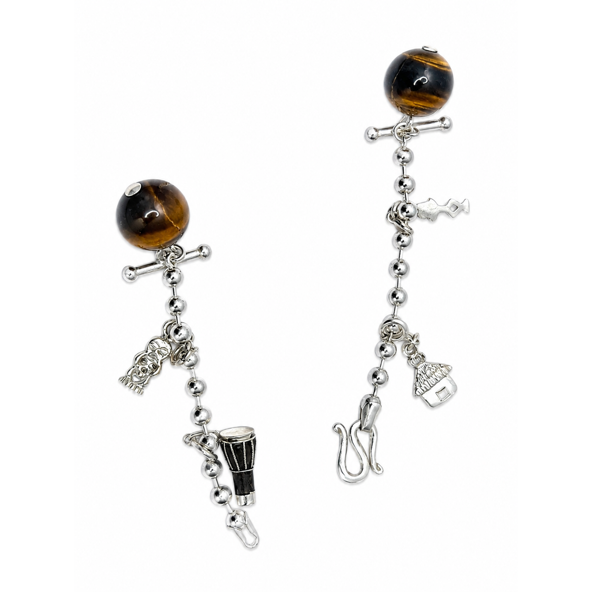 Heritage Button Chain — Tiger's Eye — tres-quartos
