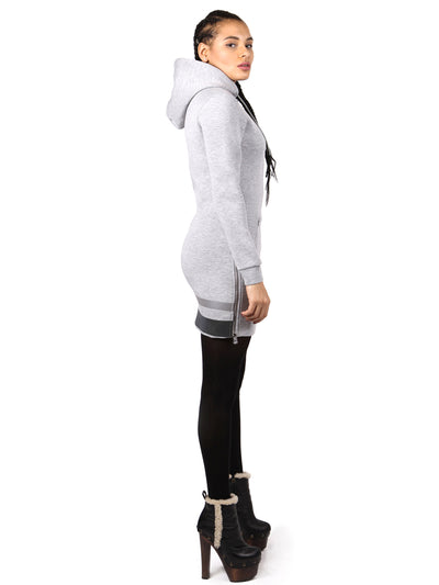 Gray Long  Hoodie
