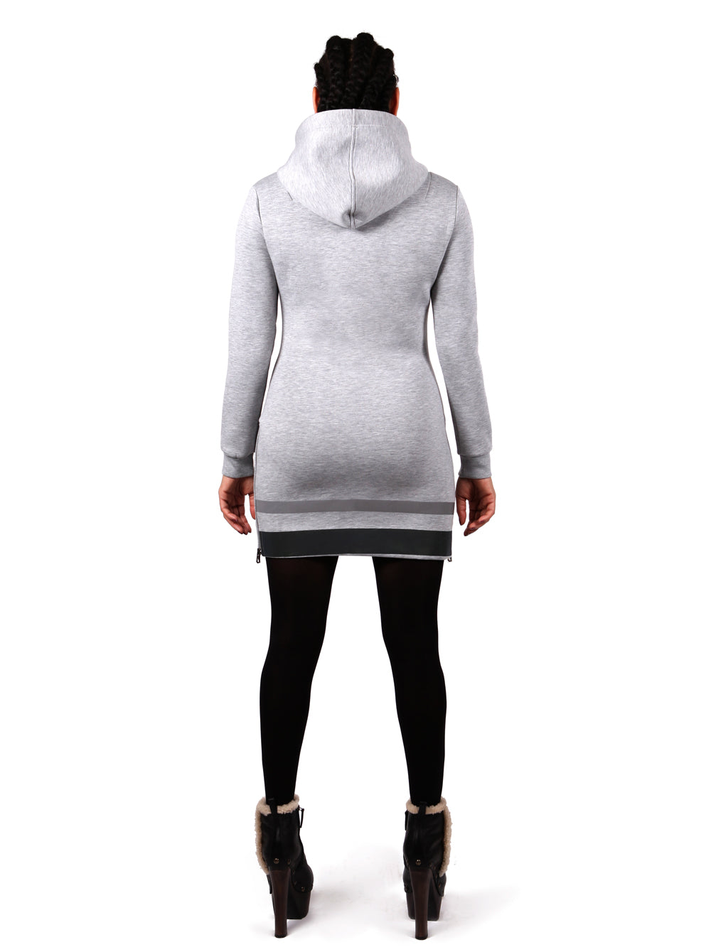 Gray Long  Hoodie