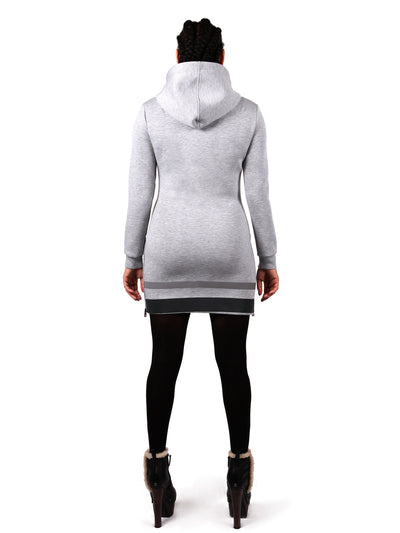 Gray Long  Hoodie