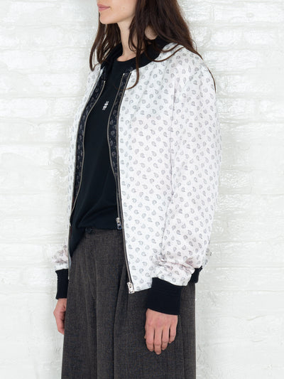 "The Classic Bomber" in White and Black Print