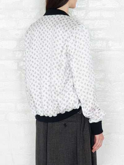 "The Classic Bomber" in White and Black Print