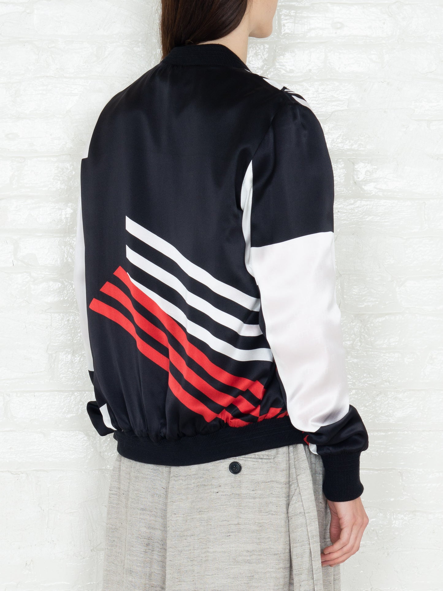 "The Classic Bomber" in Red Black & White Print