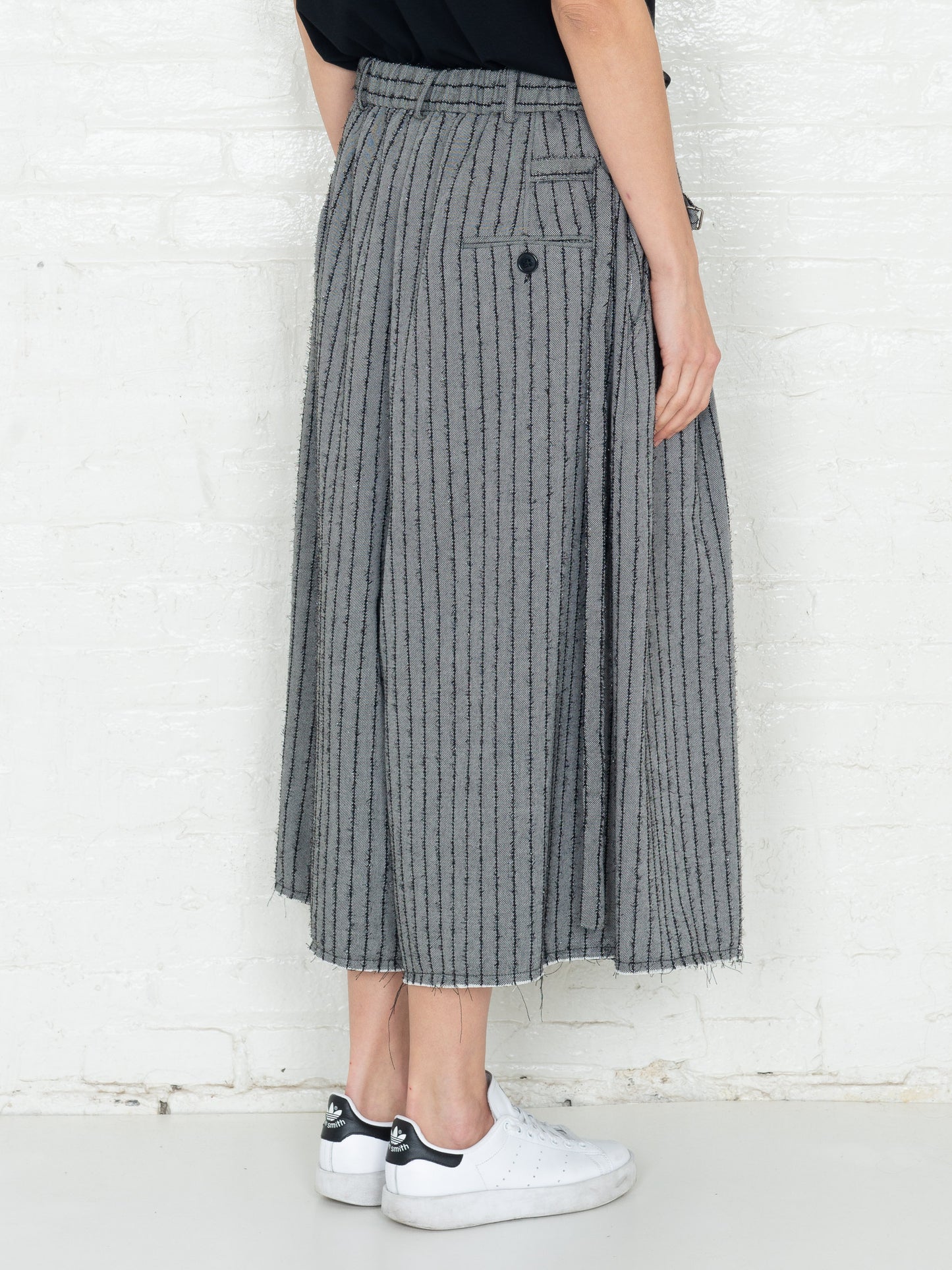 "The Skirt Pant" in Grey & Black Stripes