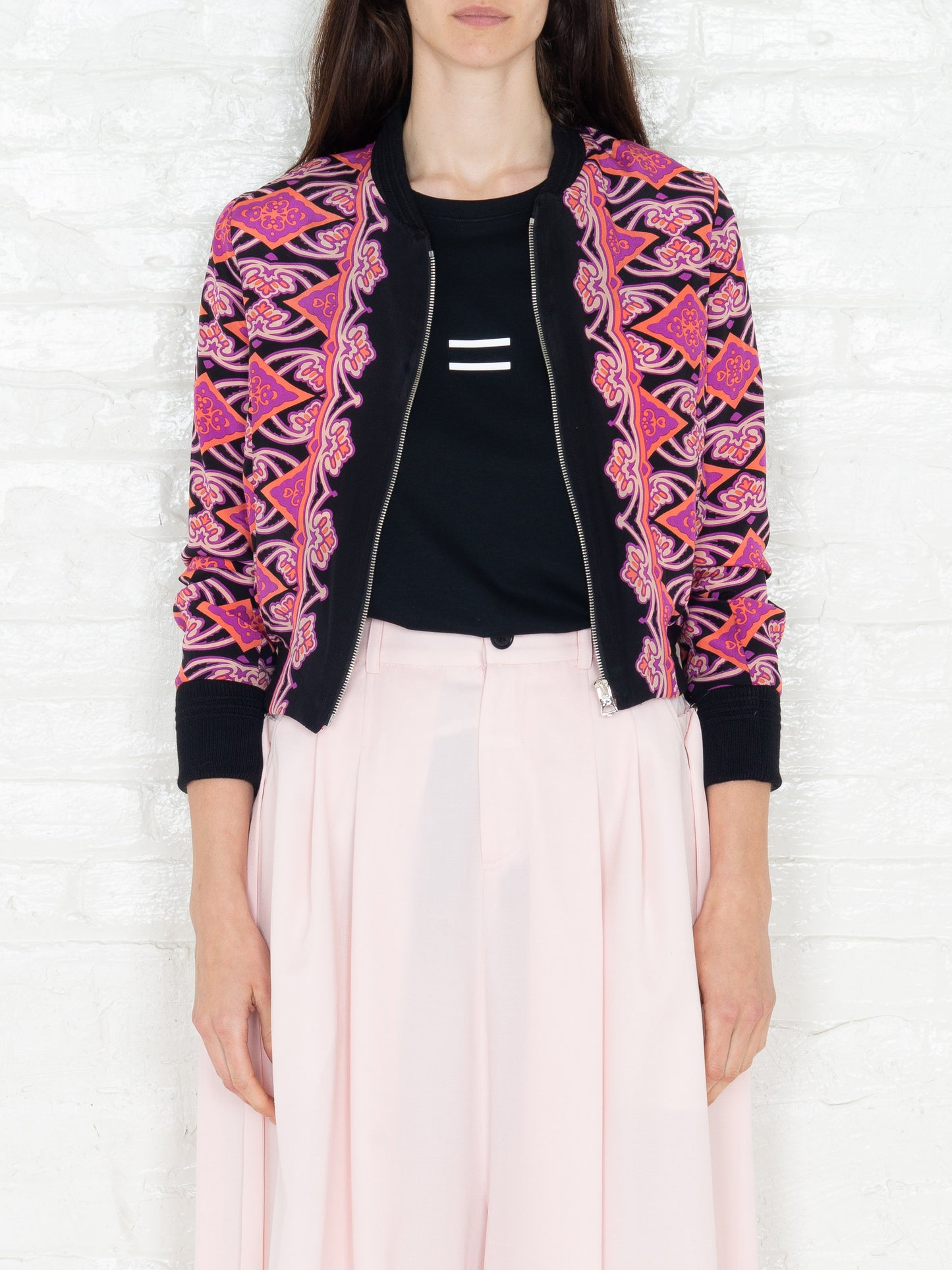 "The Classic Bomber" 3/4 in Pink Coral Print