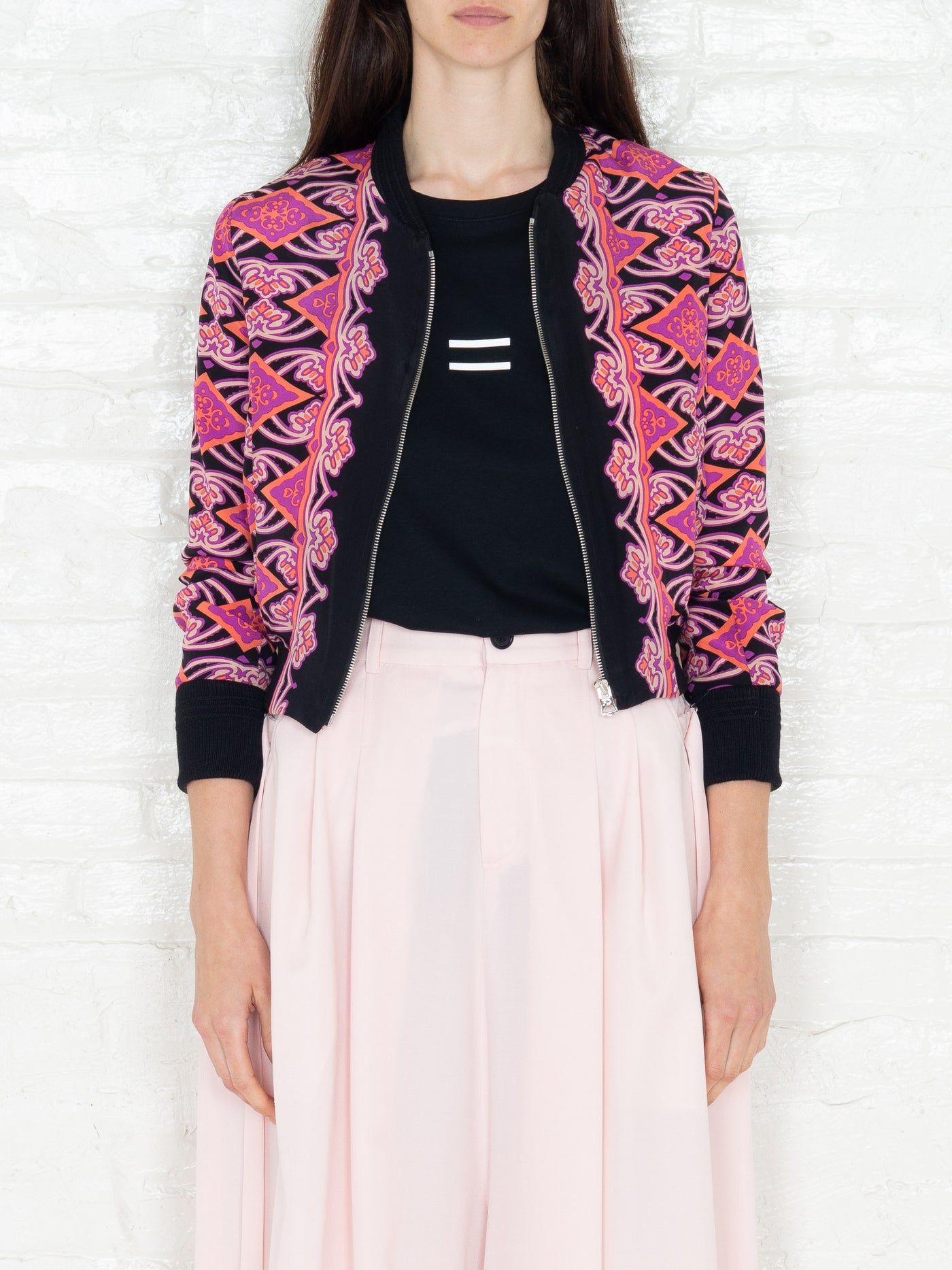"The Classic Bomber" 3/4 in Pink Coral Print