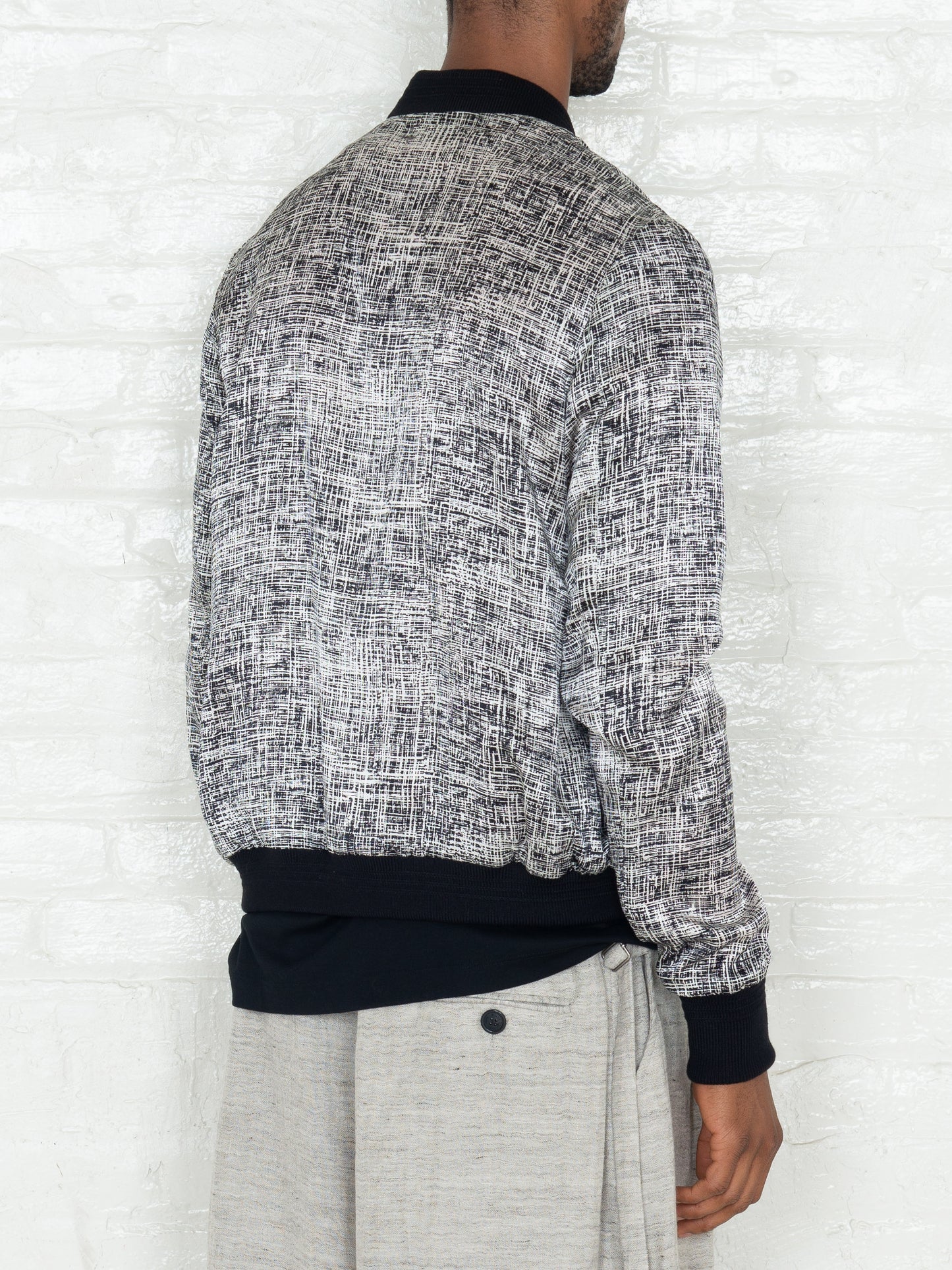 "The Classic Bomber" in Light Grey Print