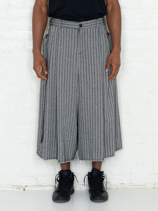 "The Skirt Pant" in Grey and Black Stripes