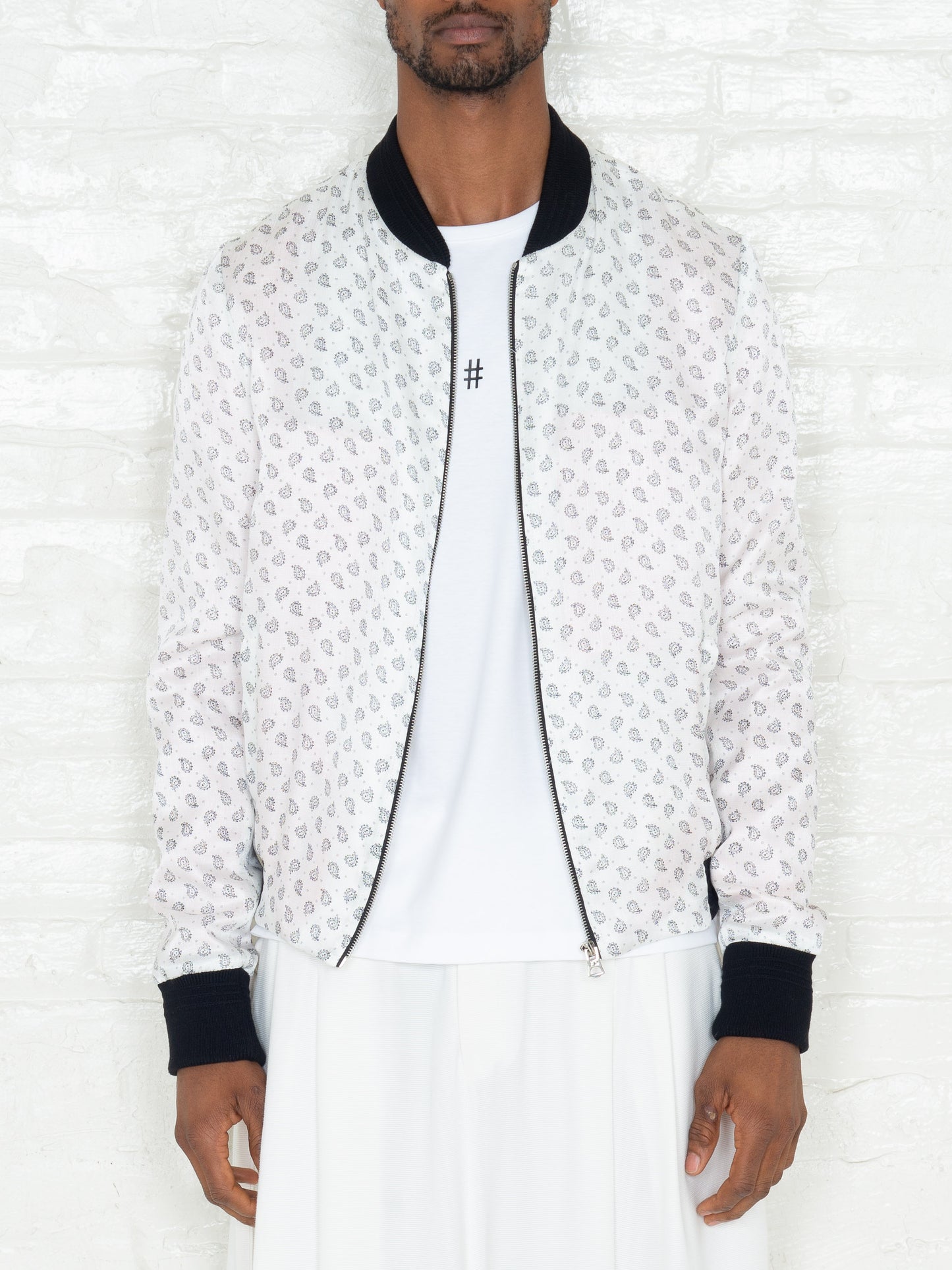 "The Classic Bomber" in White & Black Print