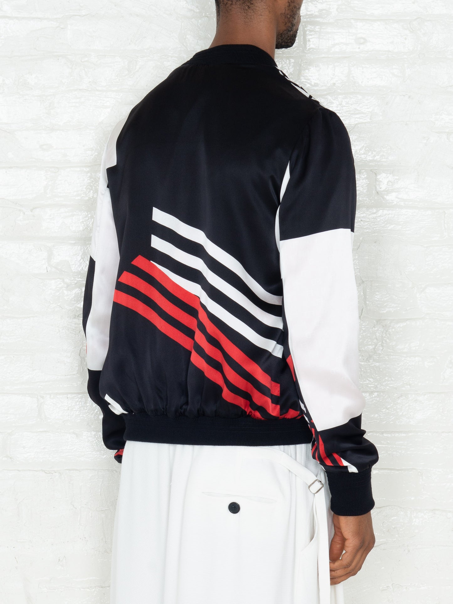 "The Classic Bomber" in Red Black & White Print