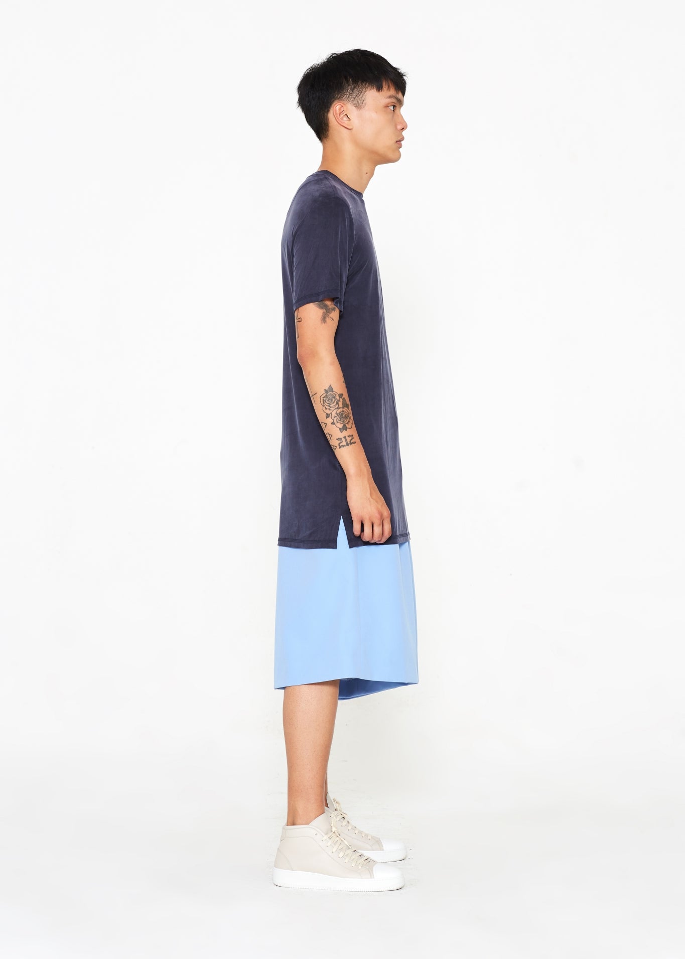 Long Blue Cupro T-shirt