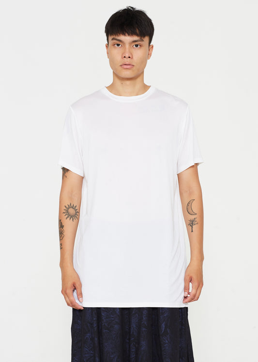 Long White Cupro T-shirt